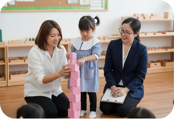 Happy children learning together